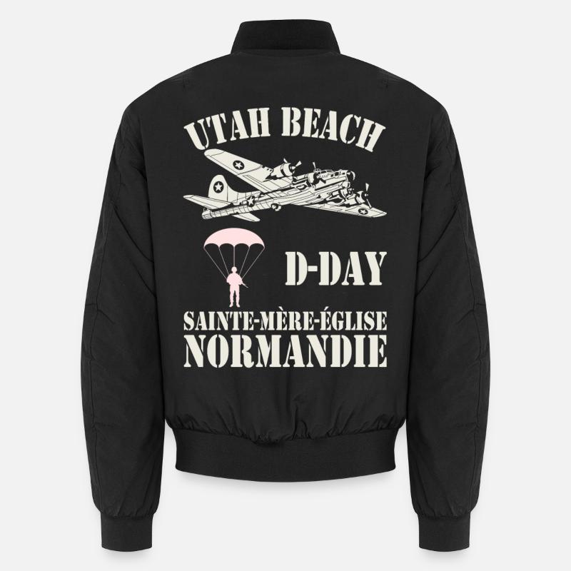 Utah Beach D-Day Sainte-Mère-Église - Bomber unisexe - noir