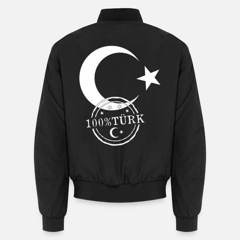 Drapeau turc 100% turc - Bomber unisexe - noir