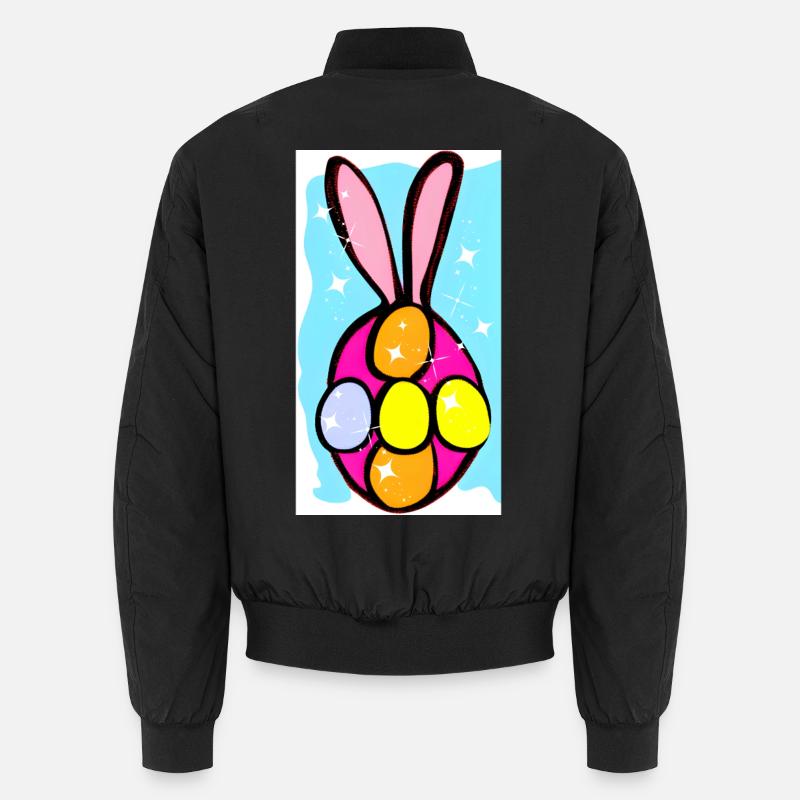 Illustration colorée d’œufs de lapins de Pâques Bomber unisexe