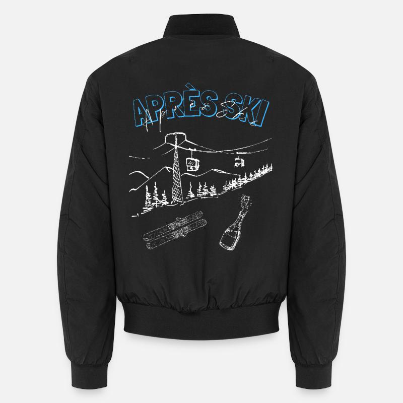 Cool Unisex Apres Ski Sweater, Skiing Gift Ideas - Unisex Bomber Jacket - black