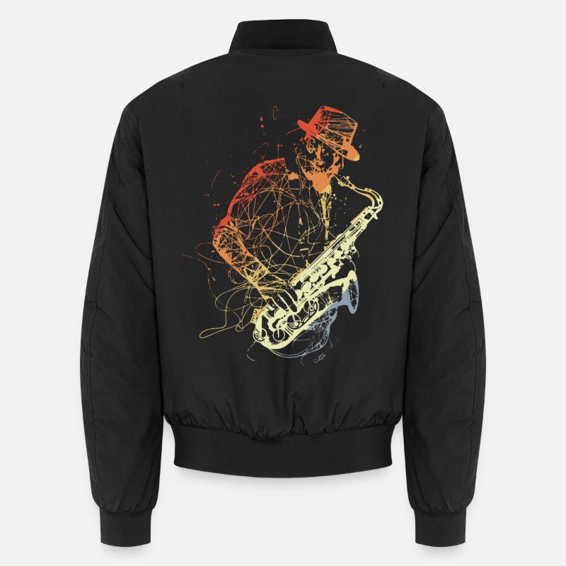 Dessin de saxophone rétro Bomber unisexe