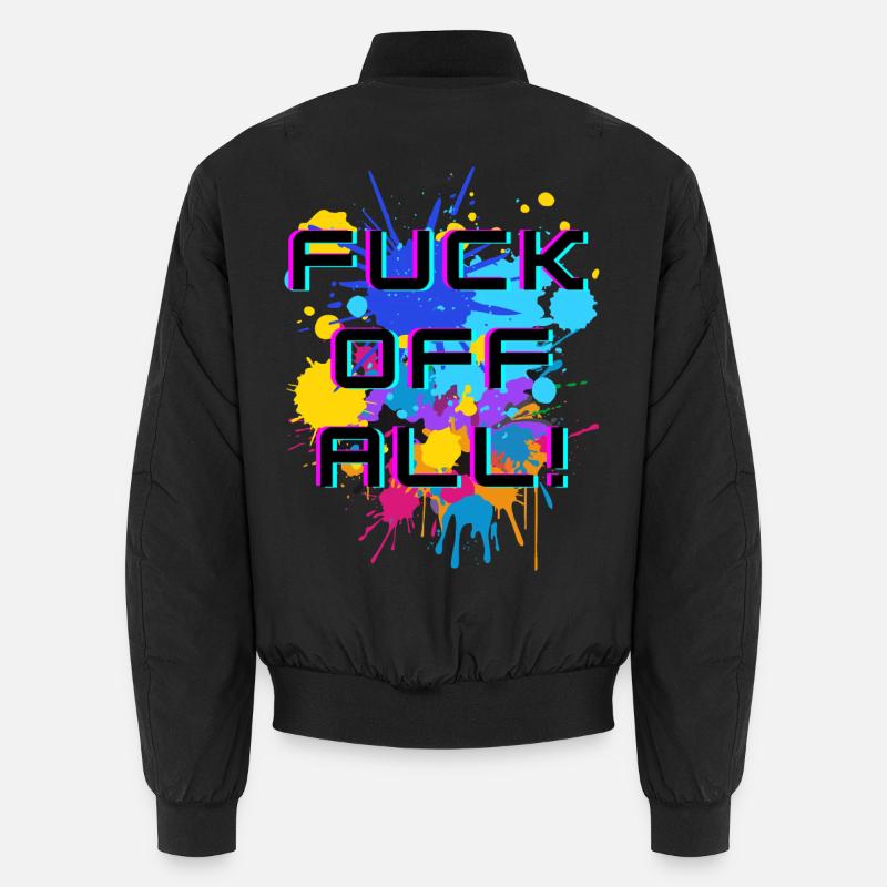 Expressive text with an explosion of color Unisex Bomber Jacket