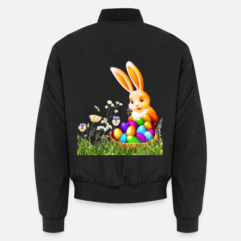 Osterhase mit bunten Eiern Unisex Bomberjacke