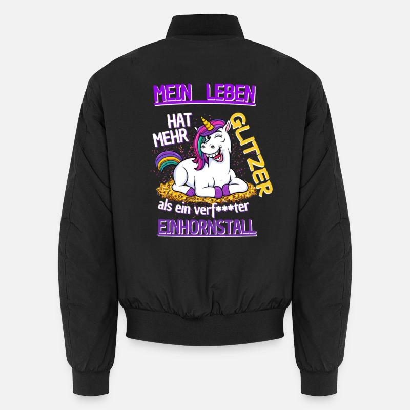 Mein Leben hat mehr Glitzer als ein Einhornstall Unisex Bomberjacke