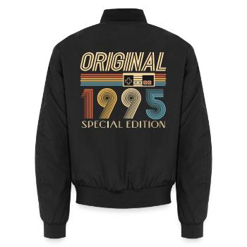 Gamer 30. Geburtstag 30 Jahre Original 1995 - Unisex Bomberjacke - Schwarz - Hinten - AI Model Male 185 light (185cm)