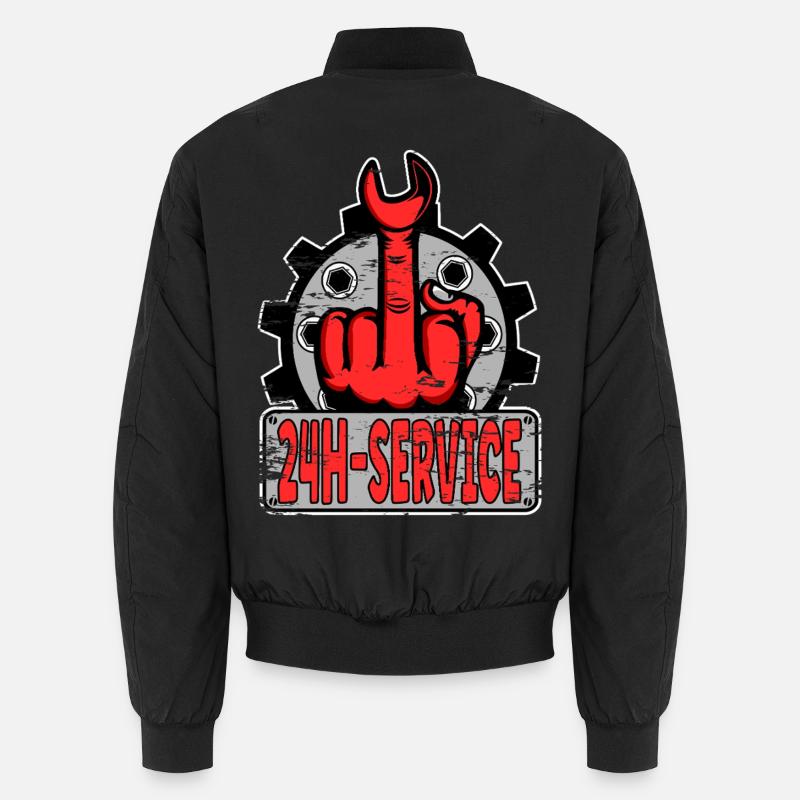 Mittelfinger Stinkerfinger 24h Service Design Rot Unisex Bomberjacke