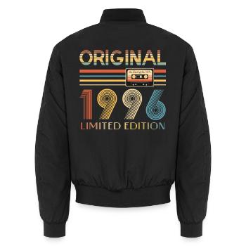 Original 1996 30 Year Birthday Party Gift - Unisex Bomber Jacket - black - Back - AI Model Male 185 light (185cm)