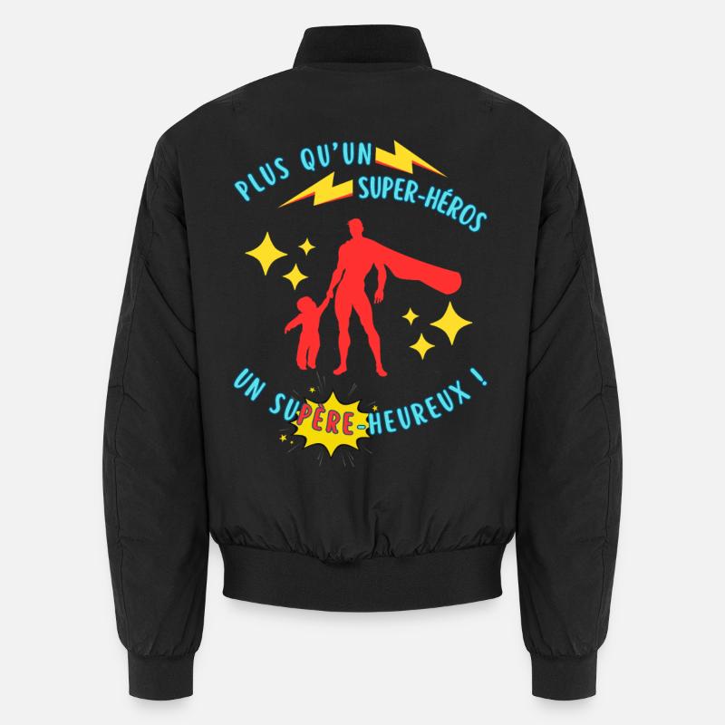 Mehr als ein Superheld, ein glücklicher Vorgesetzter Unisex Bomberjacke