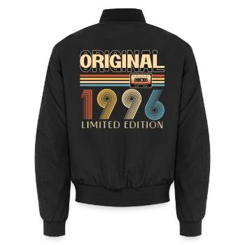 Original 1996 30 Year Birthday Party Gift - Unisex Bomber Jacket - black - Back - AI Model Male 185 light (185cm)