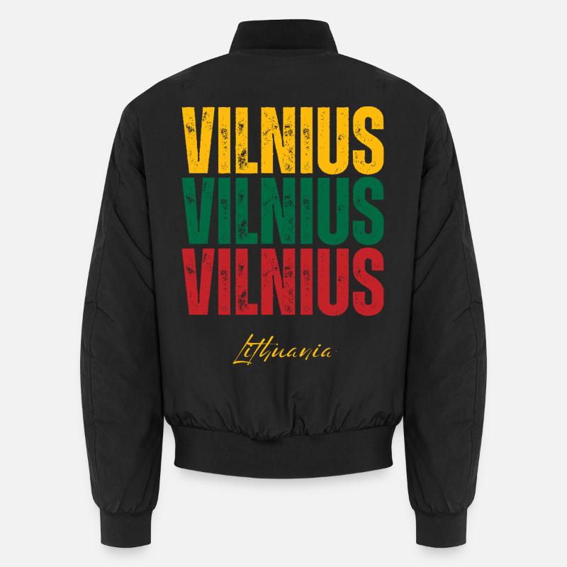 Vilnius, Lituanie, j’aime Vilnius - Bomber unisexe - noir