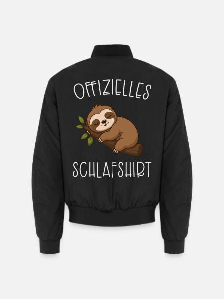 Offizielles Schlafshirt Faultier - Unisex Bomberjacke - Schwarz