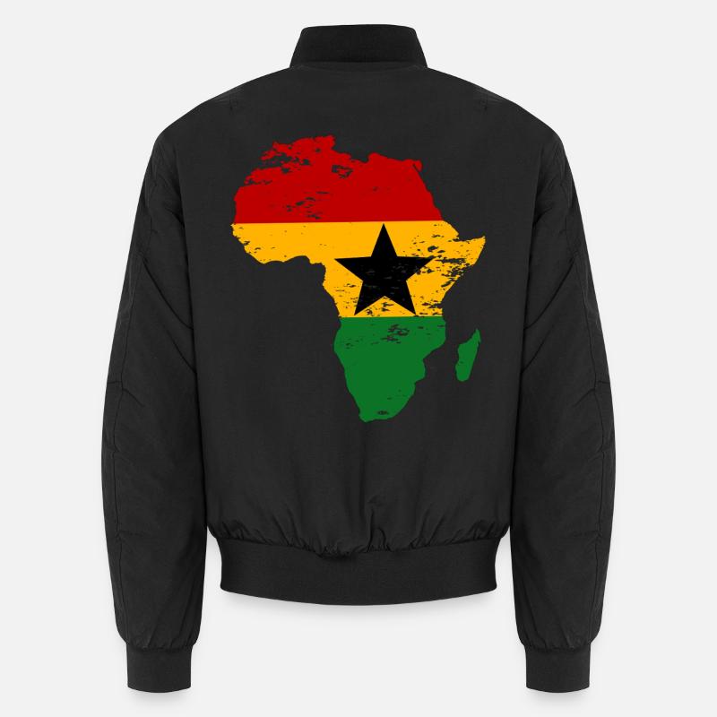 Drapeau du Ghana Afrique utilisé - Bomber unisexe - noir