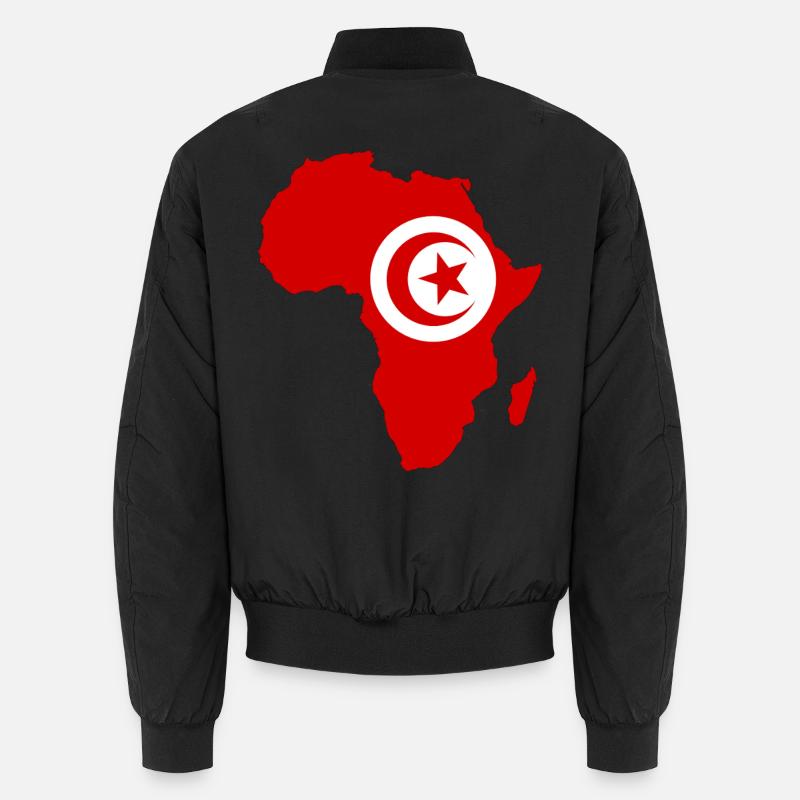 Drapeau de la Tunisie Afrique - Bomber unisexe - noir