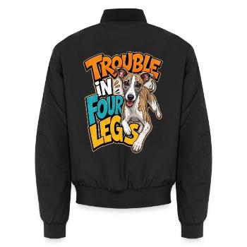 Whippet - Unisex Bomber Jacket - black - Back - AI Model Male 185 light (185cm)