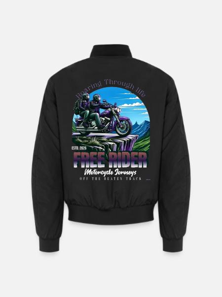 Vintage Motorbike Canyon Free Rider-Design. - Unisex Bomberjacke - Schwarz