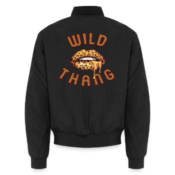 Wild Thang Leo Drip Lips - Unisex Bomberjacke - Schwarz - Hinten - AI Model Male 185 light (185cm)