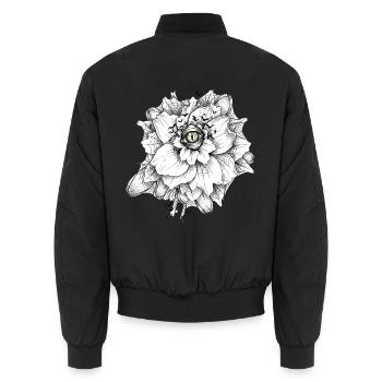 Gotische Blume mit einem Auge - Unisex Bomberjacke - Schwarz - Hinten - AI Model Male 185 light (185cm)