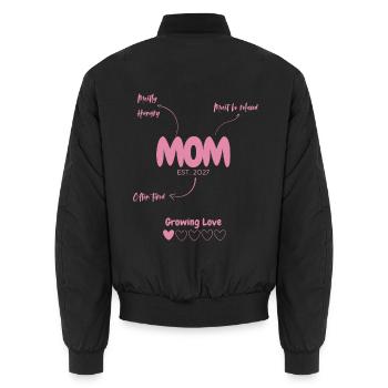 Mom EST. 2027 - Rücken/ Vollformat - Unisex Bomberjacke - Schwarz - Hinten - AI Model Male 185 light (185cm)