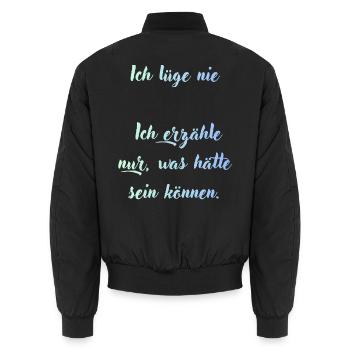Ich lüge nie, nur Möglichkeiten - Unisex Bomberjacke - Schwarz - Hinten - AI Model Male 185 light (185cm)