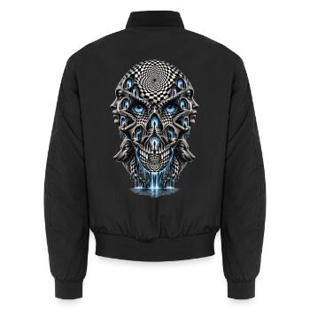 Surreales Kopf-Treppenlabyrinth - Unisex Bomberjacke - Schwarz - Hinten - AI Model Male 185 light (185cm)