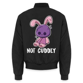 Not Cuddly – Voodoopuppe als Plüschhase - Unisex Bomberjacke - Schwarz - Hinten - AI Model Male 185 light (185cm)