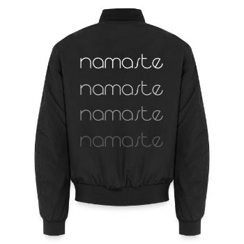 Namaste  - Unisex Bomberjacke - Schwarz - Hinten - AI Model Male 185 light (185cm)