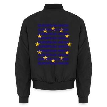 EU Flag European Union - Unisex Bomberjacke - Schwarz - Hinten - AI Model Male 185 light (185cm)