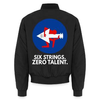 Six Strings Zero Talent - Unisex Bomberjacke - Schwarz - Hinten - AI Model Male 185 light (185cm)