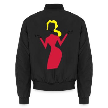 frau - Unisex Bomberjacke - Schwarz - Hinten - AI Model Male 185 light (185cm)