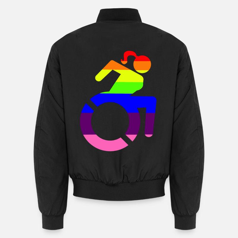 Rollstuhlmädchen LGBTQ-Symbol # - Unisex Bomberjacke - Schwarz