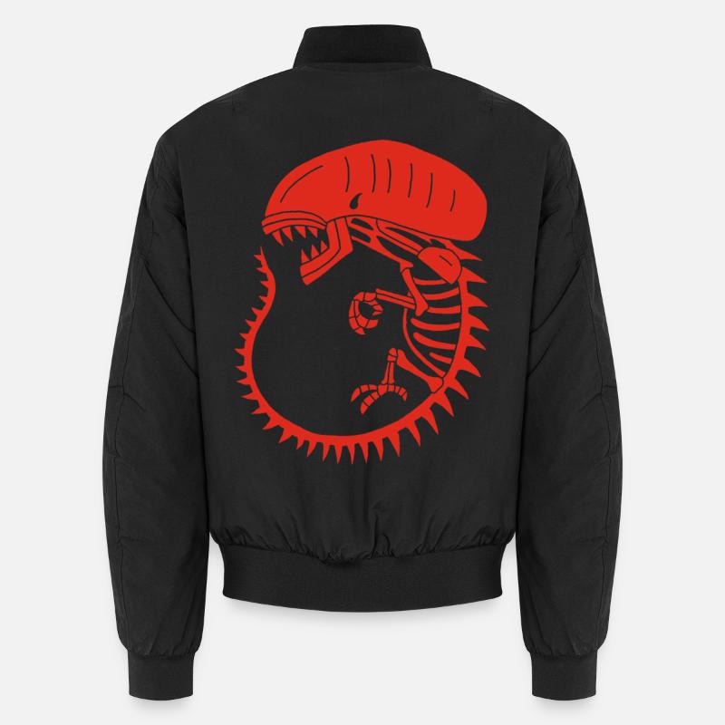 Rotes außerirdisches Monsterskelett - Unisex Bomberjacke - Schwarz
