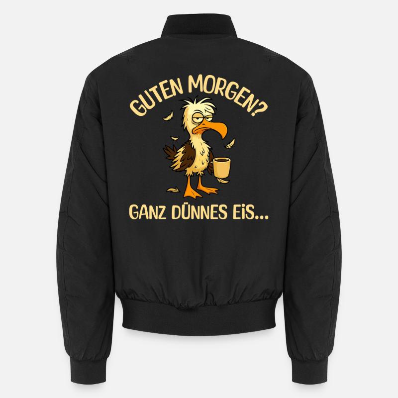 Morgenmuffel Möwe mit Kaffee Unisex Bomberjacke