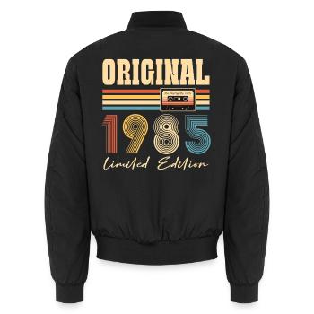 40. Geburtstag Original 1985 40 Jahre alt Geschenk - Unisex Bomberjacke - Schwarz - Hinten - AI Model Male 185 light (185cm)
