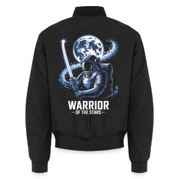 Astronautenkrieger Sternenlicht - Unisex Bomberjacke - Schwarz - Hinten - AI Model Male 185 light (185cm)
