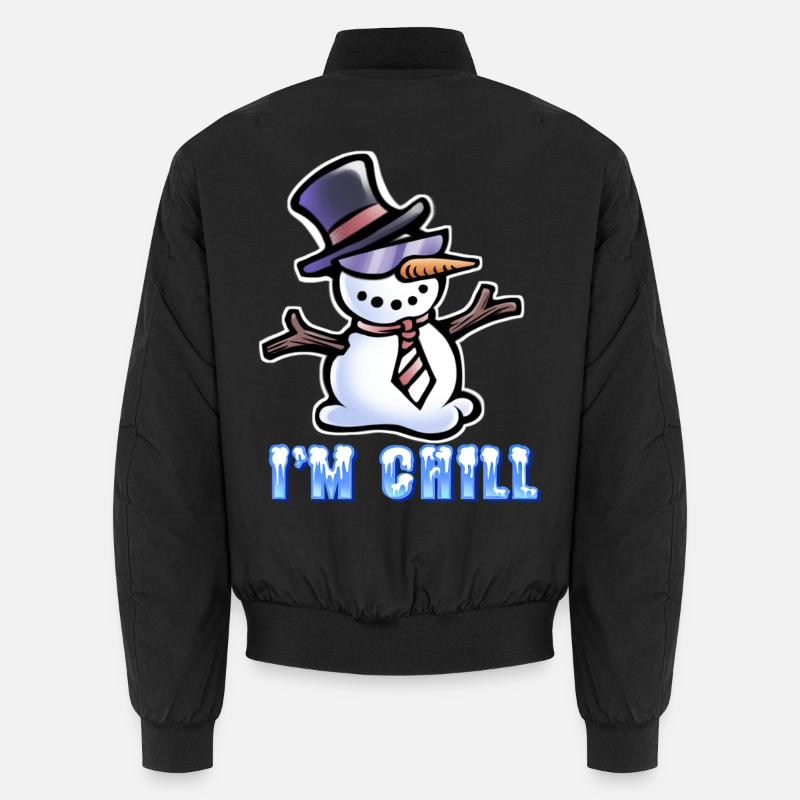 I'm Chill - Cool Snowman - Unisex Bomber Jacket - black