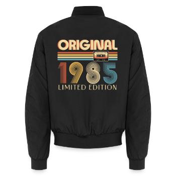 40th Birthday 40 Years Original 1985 - Unisex Bomber Jacket - black - Back - AI Model Male 185 light (185cm)