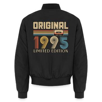 30e anniversaire 30 ans Original 1995 - Bomber unisexe - noir - Dos - AI Model Male 185 light (185cm)