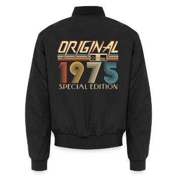 Gamer 50. Geburtstag 50 Jahre Original 1975 - Unisex Bomberjacke - Schwarz - Hinten - AI Model Male 185 light (185cm)
