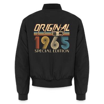 Gamer 60. Geburtstag 60 Jahre Original 1965 - Unisex Bomberjacke - Schwarz - Hinten - AI Model Male 185 light (185cm)