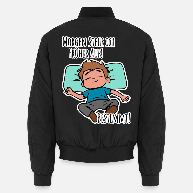 Morgenmuffel? Früh aufstehen oder faulenzen? - Unisex Bomberjacke - Schwarz