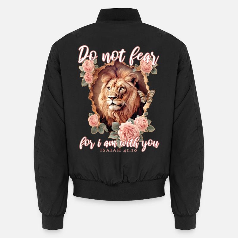 Löwe Bibelvers Christlich Unisex Bomberjacke
