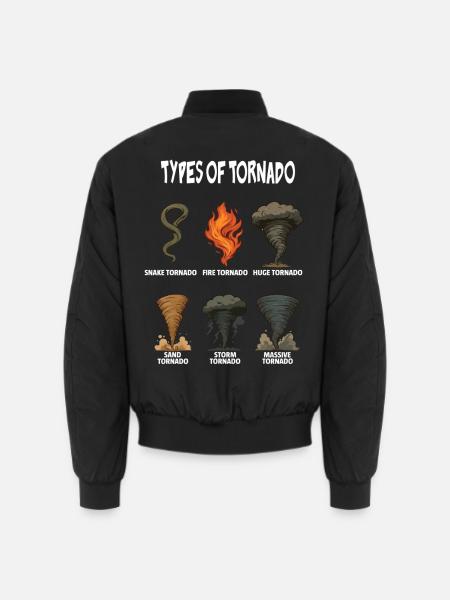 Arten von Tornados Wetter, Tornado-Verfolgung Vintage - Unisex Bomberjacke - Schwarz