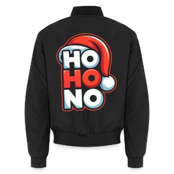 Ho Ho No Design - Unisex Bomber Jacket - black - Back - AI Model Male 185 light (185cm)