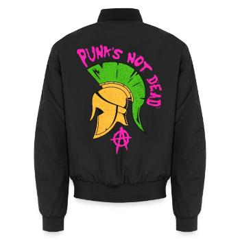PUNKS NOT DEAD  - Unisex Bomberjacke - Schwarz - Hinten - AI Model Male 185 light (185cm)