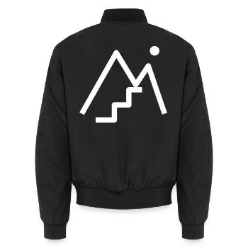 Treppengipfelberg - Unisex Bomberjacke - Schwarz - Hinten - AI Model Male 185 light (185cm)