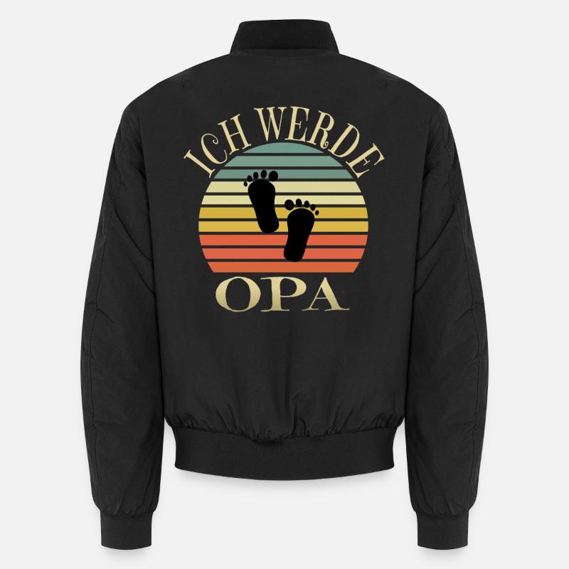 Ich werde Opa - Unisex Bomberjacke - Schwarz