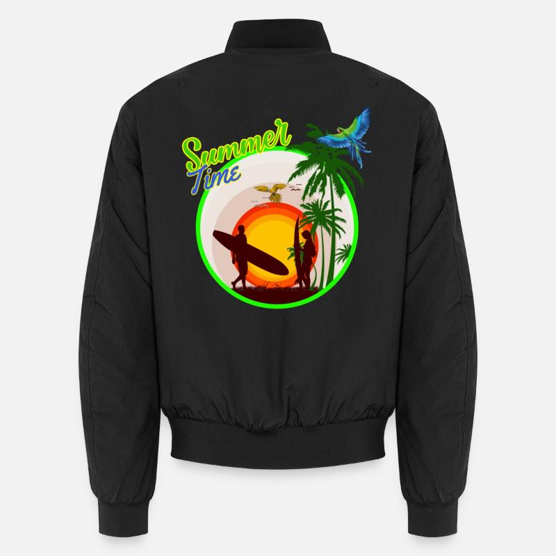 summer time - Unisex Bomber Jacket - black