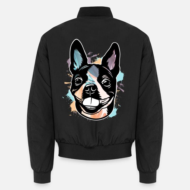 Boston Terrier - Bomber unisexe - noir