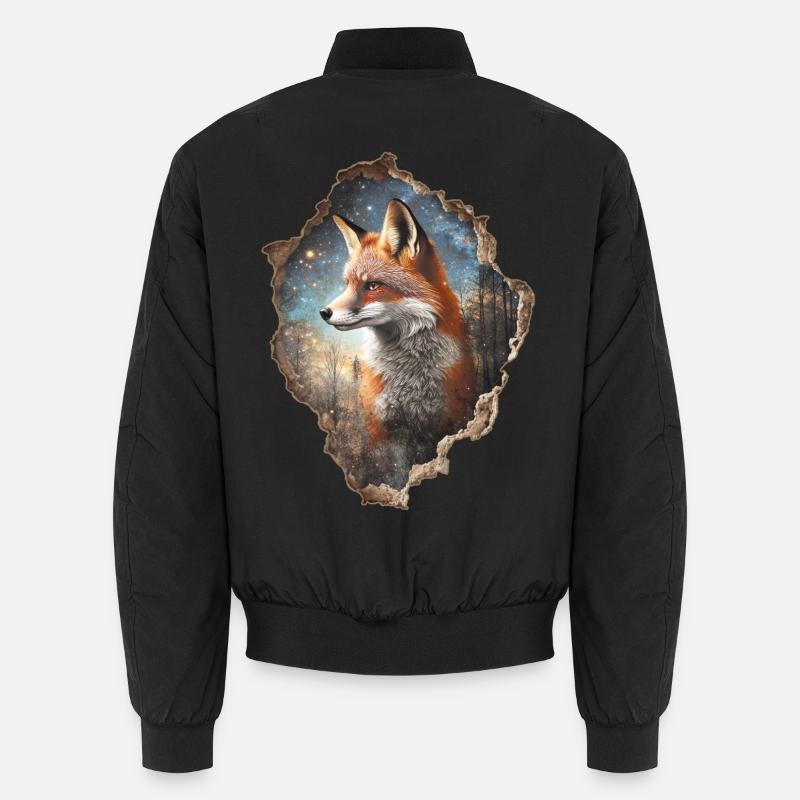 Fox - Unisex Bomber Jacket - black