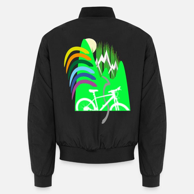 Fahrradpfad Berge Regenbogen - Unisex Bomberjacke - Schwarz